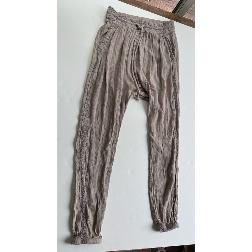 Aerie Pants Stretch Blouson Bottom Festival Crinkle Crochet XS Drawstring Boho